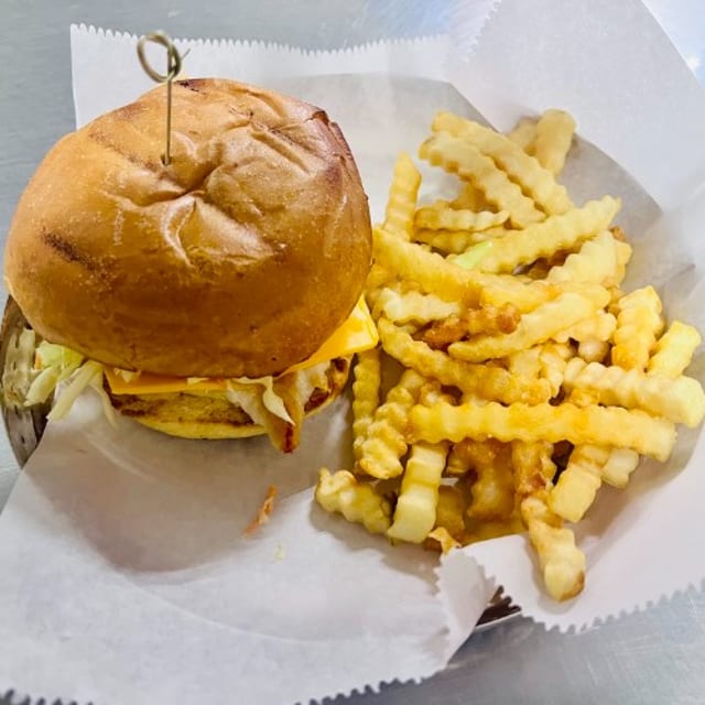 Kids Chicken Burger & Fries.